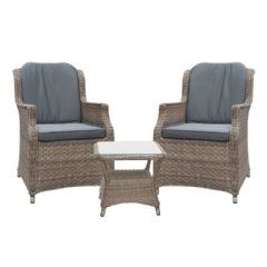 Cozy Bay Knightsbridge 2 Seater Lounge Set -Square Table - Chic Walnut