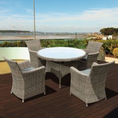 Oseasons Eden 4 Seater Dining Set - Round Table -Chic Walnut