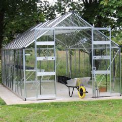 Eden Bourton Greenhouse - Aluminium - W10ft x D20ft - Toughened Glass