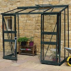 Eden Broadway Lean-To Greenhouse - Green - Toughened Glass