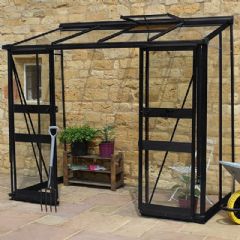 Eden Broadway Lean-To Greenhouse - Black - Polycarbonate Glazing