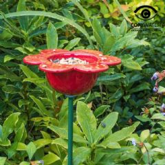Wildlife World Ceramic Petal Feeder - Red - 71cm high