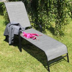 Ellister Steel and Polyweave Sun Lounger