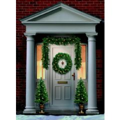Premier LED Christmas Door Set with Trees, Wreath and Garland