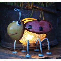 La Hacienda Libby Ladybird Garden Ornament with LED Solar lights