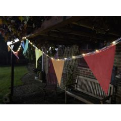 Smart Garden Solar Bunting String Lights - 10 Flags/39 LED Lights