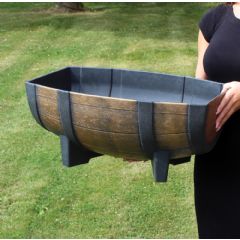 Kingfisher Plastic Oak Effect Planter