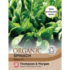 Thompson and Morgan Organic Spinach Palco F1 Hybrid - 450 Seeds