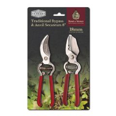 Kent and Stowe Bypass and Anvil Secateurs Set