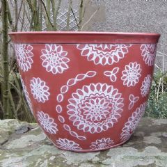 Chengdu Planter - Terracotta With White