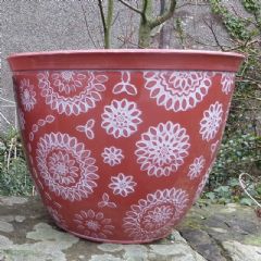 Chengdu Planter - Terracotta With White