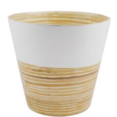 Ivyline Bamboo Planter - White - 24cm
