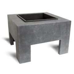 Ivyline Square Firebowl & Stand - Cement - 40cm