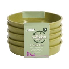 Haxnicks 5 Inch Plastic Free Bamboo Saucer - Sage Green x 5