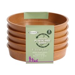 Haxnicks 5 Inch Plastic Free Bamboo Saucer - Terracotta x 5