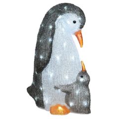 Kaemingk Outdoor LED Acrylic Penguin with Baby