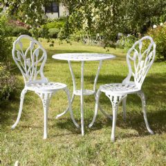 Brundle Aluminium Tulip Bistro Set - White