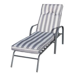 Ellister Steel Padded Lounger - Grey Stripe