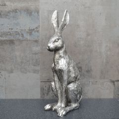 Candlelight Sitting Hare - Silver - 30cm