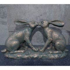 Candlelight Kissing Hares - 22cm
