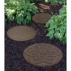 Greenfingers Recycled Rubber Scroll Stepping Stone - Earth