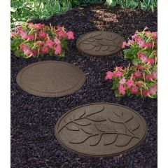 Greenfingers Recycled Rubber Leaf Stepping Stone - Earth