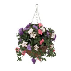 Gardman Artificial Petunia Hanging Basket - 12in