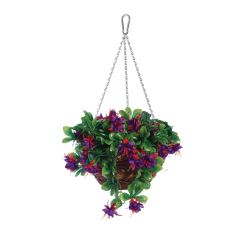 Gardman Artificial Petunia Fuchsia Basket - 12in