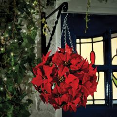 Gardman Artificial Poinsetta Effect Topiary Ball