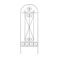 Greenfingers Antique Metal Trellis - Black - W0.4m x H1.2m