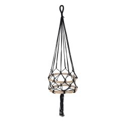 GreenfingersMacrame Hanging Pot Holder - Black