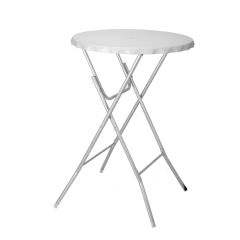 Ellister Bottletop Foldable Bar Table - White - H115cm