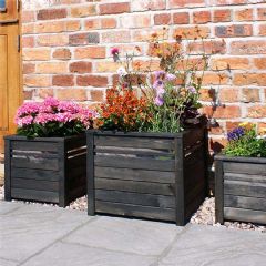 Zest 4 Leisure Black Pine Planter - W40cm x D40cm x H40cm