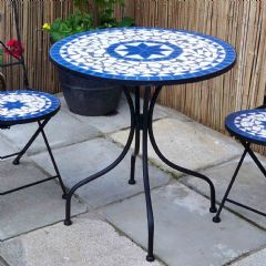 Ellister Palermo Mosaic 70cm Bistro Table - Blue