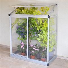 Palram Lean-To Greenhouse - Silver - W4ft x D2ft - Polycarbonate Glazing