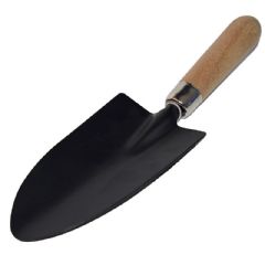 Supagarden Carbon Steel Hand Trowel - Wooden Handle