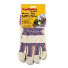 SupaGarden Deluxe Heavy Duty Reinforced Leather Palm Gloves