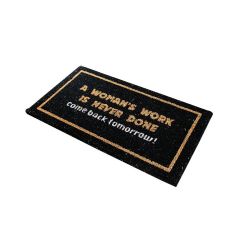 JVL Womans Work Coir Door Mat - 60 x 33.5cm