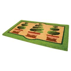 JVL Topiary Coir Door Mat - 70 x 40cm