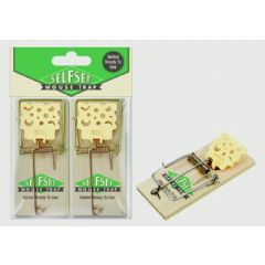 Self Set Wooden Mouse Trap Twin Pack