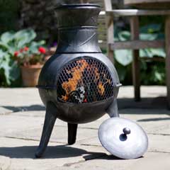 La Hacienda Squat Steel Chiminea - 72cm