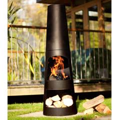 La Hacienda Circo Steel Chiminea with Log Store - 125cm