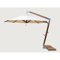 Bambrella Levante Side Wind Round Parasol - 3.5m - Natural