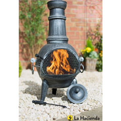 La Hacienda Arriba Steel Chiminea with Grill 85cm