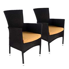 Europa Leisure Stockholm Chair - Black - Pack of Two