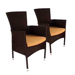 Europa Leisure Stockholm Chair - Brown - Pack of Two