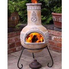 Gardeco Clay Chiminea Azteca Design Extra Large - 130cm