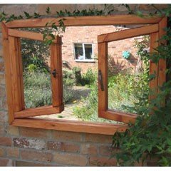Parallax Double Window Ajar Garden Mirror