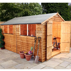 Mercia Overlap Apex Double Door Shed - W8ft x D12ft