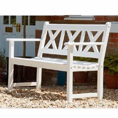 Alexander Rose Drachmann 3 Seater Bench - White